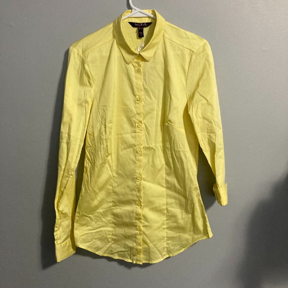 NWT Long Tall Sally Yellow Dress Shirt Size 6